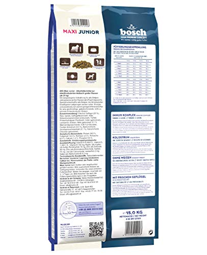 bosch HPC Maxi Junior | Hundetrockenfutter zur Aufzucht großer Rassen (ab 25 kg) | 1 x 15 kg