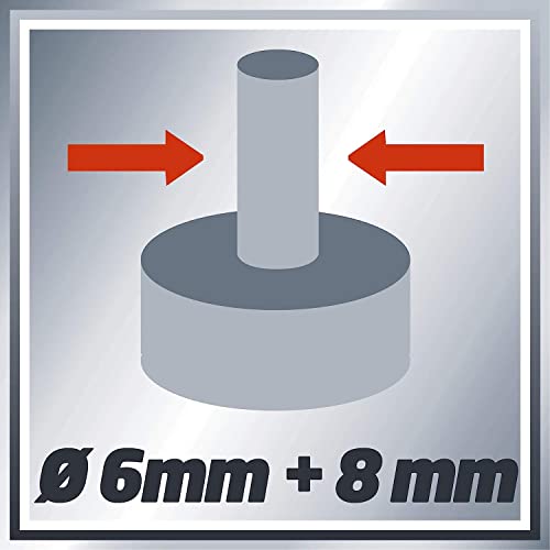 Einhell Oberfräse TE-RO 1255 E (1200 W, Spannzange Ø 6 und 8 mm, 55 mm Hubhöhe, elektronische Drehzahlregulierung, Spindelarretierung, einfacher Werkzeugwechsel) Rot/Schwarz