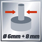 Einhell Oberfräse TE-RO 1255 E (1200 W, Spannzange Ø 6 und 8 mm, 55 mm Hubhöhe, elektronische Drehzahlregulierung, Spindelarretierung, einfacher Werkzeugwechsel) Rot/Schwarz