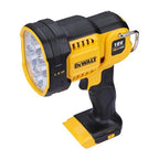 DEWALT Akku-LED-Strahler / Baustellenstrahler (18 V, max. 1.000 Lumen, max. 400 m Distanz, drei weiße und ein abgesoftete rote LED, drehbarer Lampenkopf, Lieferung ohne Akku und Ladegerät), DCL043