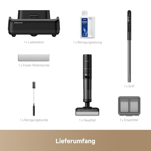 dreame H12 Pro FlexReach Nass- und Trockensauger, Flaches 180°-Design, Trocknung in 5 Minuten, 18.000 Pa Saugkraft, 90 °C Heißwäsche, Doppel-Kantenreinigung, Reinigung in 50 Minuten