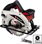 Einhell Handkreissäge TC-CS 1250 (1.250 W, 5.500 Min-1, Werkzeuglose Einstellung Tiefe/Winkel, Zusatzhandgriff, Spindelarretierung, Spaltkeil, Inkl. Hartmetall-Sägeblatt)