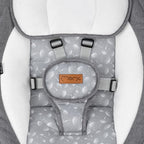 MoMi KENANI Babywippe für Kinder bis 9 kg, klappbar, mit Fernbedienung & Bluetooth zum Verbinden mit Smartphone, Batterie- oder Stromanschluss, mit 5-Punkt-Sicherheitsgurt, Sonnenschutz, Insektennetz