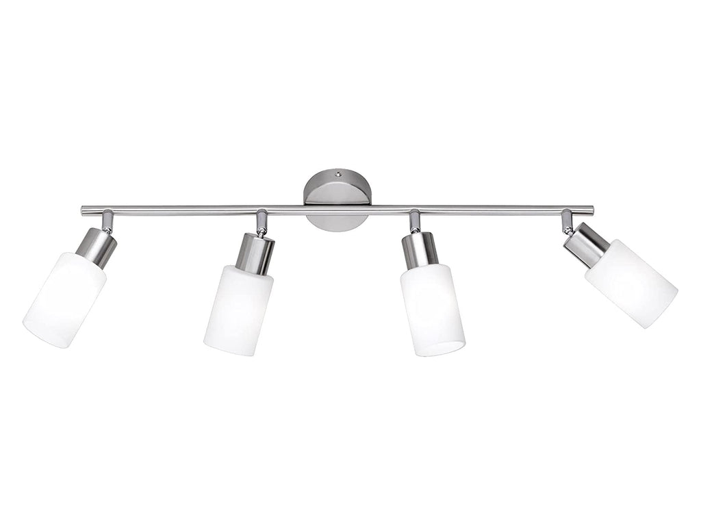 RL LIVE YOUR LIGHT Reality Leuchten Deckenleuchte Mars R80014007, Nichel Opaco/Bianco, 4 x E14