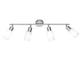 RL LIVE YOUR LIGHT Reality Leuchten Deckenleuchte Mars R80014007, Nichel Opaco/Bianco, 4 x E14