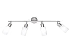RL LIVE YOUR LIGHT Reality Leuchten Deckenleuchte Mars R80014007, Nichel Opaco/Bianco, 4 x E14