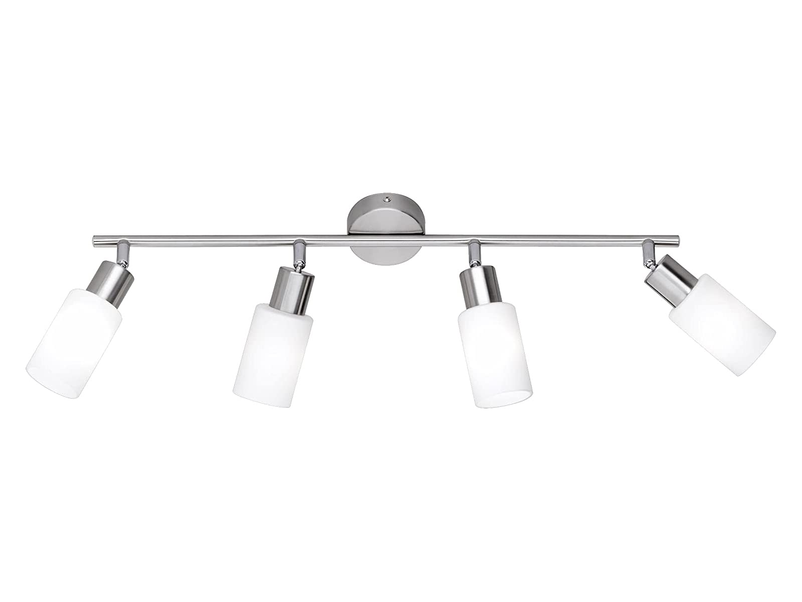 RL LIVE YOUR LIGHT Reality Leuchten Deckenleuchte Mars R80014007, Nichel Opaco/Bianco, 4 x E14