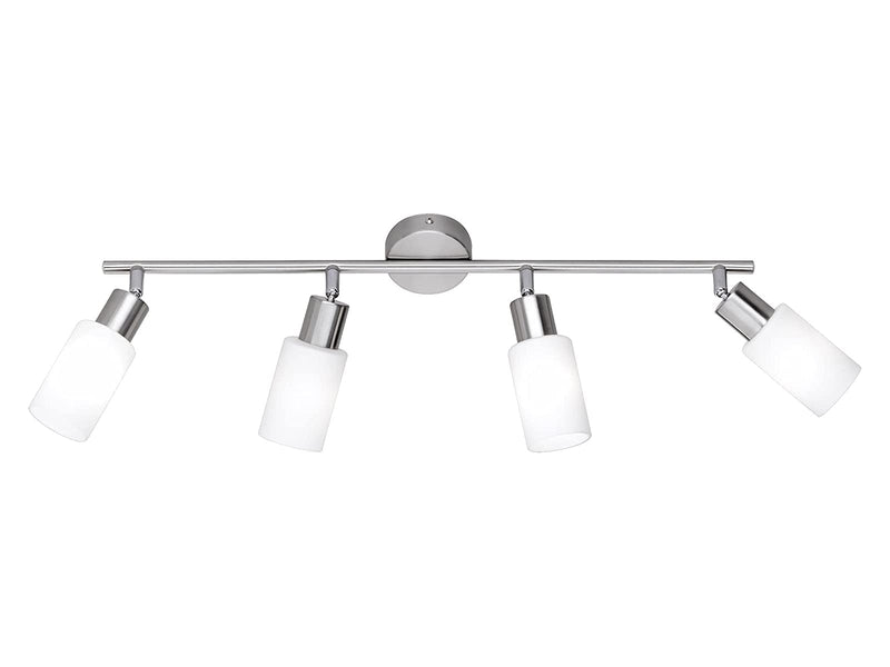RL LIVE YOUR LIGHT Reality Leuchten Deckenleuchte Mars R80014007, Nichel Opaco/Bianco, 4 x E14