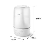 Philips Smart Humidifier - kompakt und dennoch leistungsstark mit himmelhohem Nebel, Aromatherapie, leise mit Schlaffunktion und Nachtlicht, für (Schlaf-) Räume bis zu 38 m² (HU1509/00)