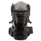 SUNVENO Babytrage Ergonomisch，Baby Carrier mit Abnehmbarer Kapuze, Hüftsitz baby mit Speicheltuch, 3in1 Babybauchtragen für Baby 3-36 Monate, Babyrückentragen 0-20Kg (Schwarz)