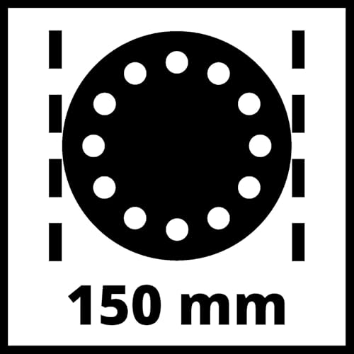 Einhell Druckluft-Exzenterschleifer TC-PE 150 (150 mm Schleiftellerdurchmesser, stufenloser Regulierungshebel, inkl. 6 Schleifpapieren, Stecknippel, Spannschlüssel)