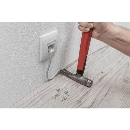 Wiha Elektriker Hammer 300g (42071), Werkzeug für Elektriker für elektrische Arbeiten, flacher Boden des Hammerstiels zum Platzieren von Kabeln und Dübeln