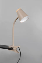 Reality Leuchten LED Klemmleuchte Pongo R25831143, Kunststoff Warm beige, Holznachbildung, inkl. 4.5 Watt LED, Flexarm
