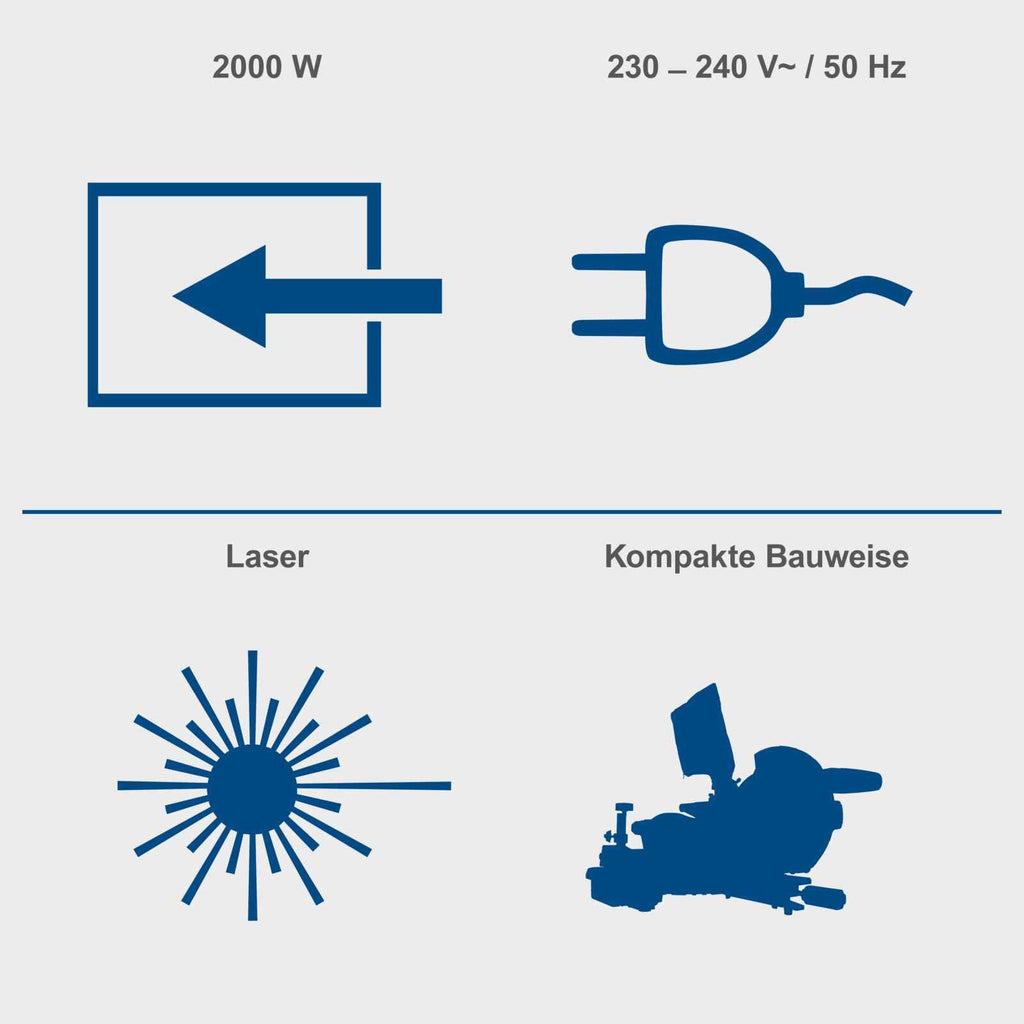 Scheppach HM254 Kappzugsäge mit Softstart & Laser - 2000W Leistung |Ø 255mm Sägeblatt | Schnittbreite/höhe: 340mm x 90mm | inkl. 2. Sägeblatt (HM254)