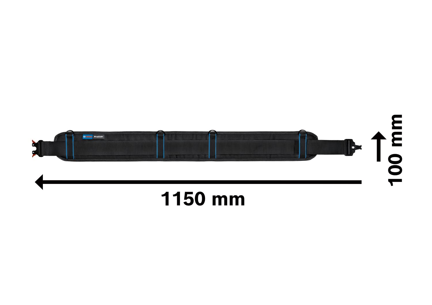 Bosch Professional ProClick Werkzeuggürtel-Set: 1x Gürtel 93 (Größe S/M), 1x Tasche GWT 4, 1x Tasche GWT 2, 2x ProClick Holder