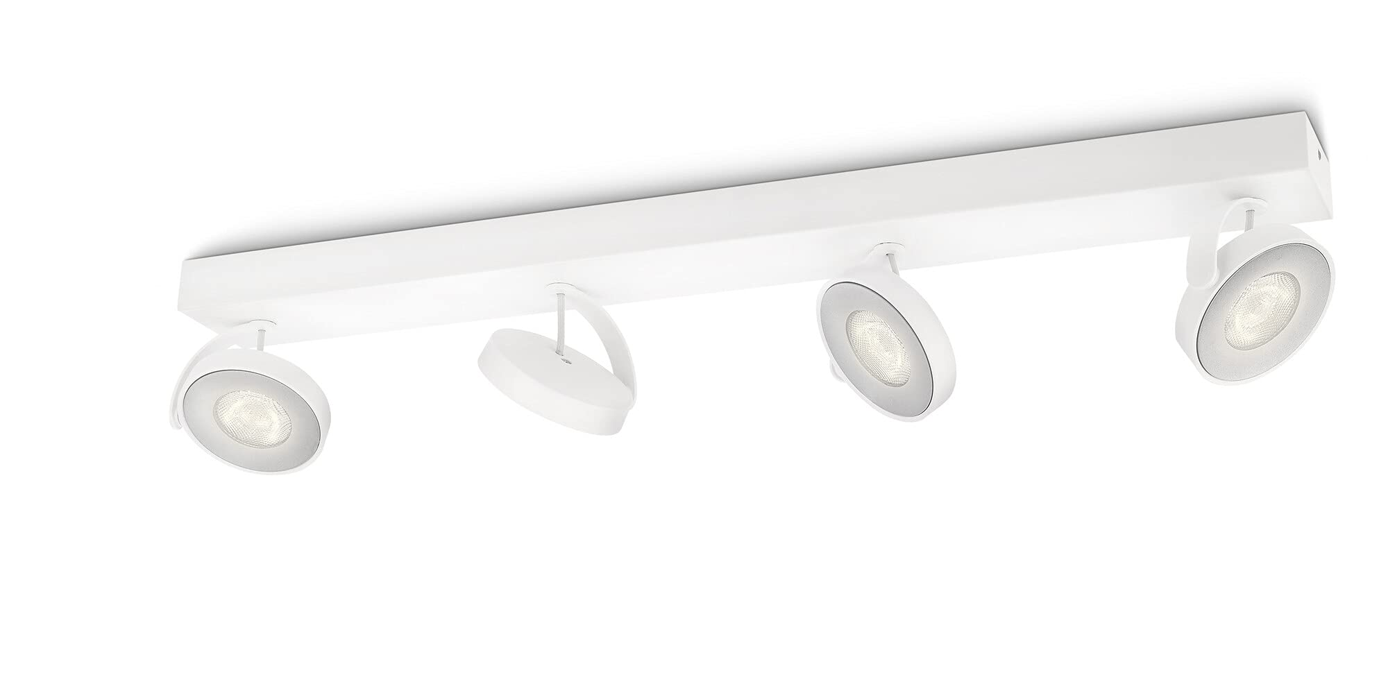 Philips myLiving Clockwork LED 4-er Spotbalken (22 W), dimmbare Leuchte mit 4 integrierten LED Spots, energiesparende Raumbeleuchtung mit langer Nutzlebensdauer, Weiß