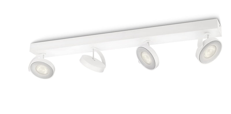 Philips myLiving Clockwork LED 4-er Spotbalken (22 W), dimmbare Leuchte mit 4 integrierten LED Spots, energiesparende Raumbeleuchtung mit langer Nutzlebensdauer, Weiß