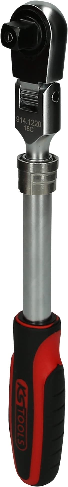 KS Tools 914.1220 1/2" SlimPOWER Teleskop-Gelenk-Umschaltknarre, 72 Zahn