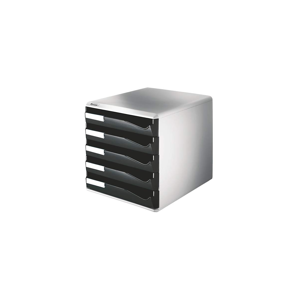 Leitz Post-Set mit 5 Schubladen, Schubladenset zur Aufbewahrung von Dokumenten und Büromaterialien, Schwarz, 52800095