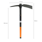 Fiskars Spitz- und Breithacke, Länge: 90 cm, Gewicht 3 kg, Karbonstahl-Kopf/Glasfaserverstärkter Kunststoff-Griff, Schwarz/Orange, 1002209