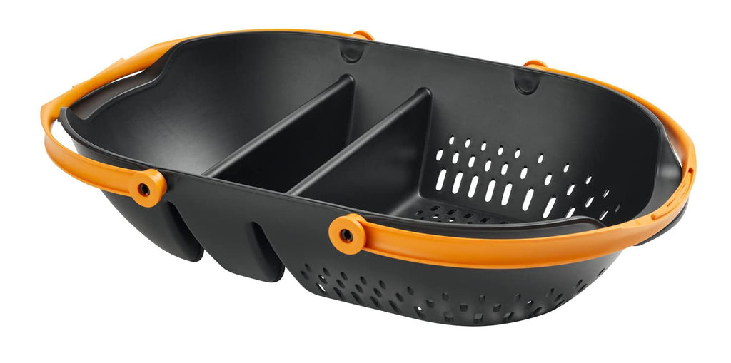 Fiskars Erntekorb, Zum Sammeln, Transportieren und Reinigen von Ernte und Erntewerkzeugen, Kunststoff, Schwarz/Orange, Plus, 1062831