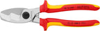 KNIPEX Kabelschere mit Doppelschneide auf SB-Karte verchromt isoliert mit Mehrkomponenten-Hüllen, VDE-geprüft 200 mm, 95 16 200 SB