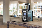 Makita DMR115 Akku-Baustellenradio (ohne Akku, ohne Ladegerät), Türkis, Schwarz, Silber