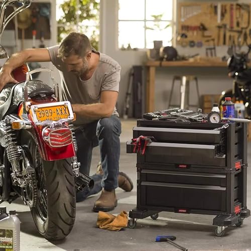 Keter Werkzeugwagen mit 5 Schubladen, schwarz, 56,2 x 28,9 x 50,2 cm