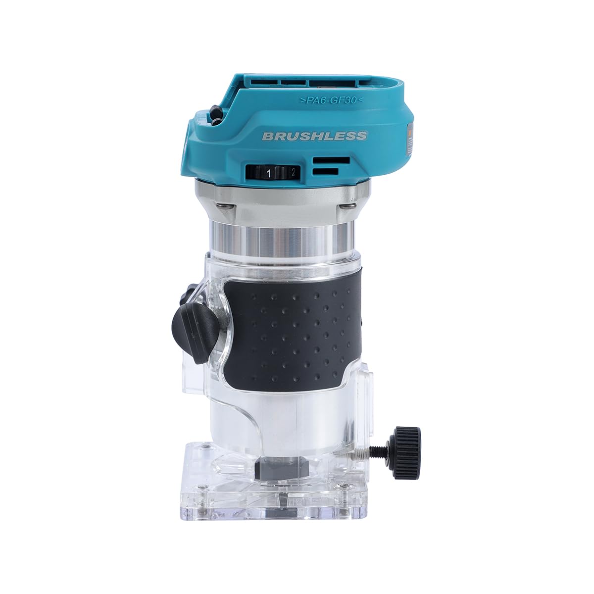 KATSU FIT-BAT 18V/21V Brushless Akku-Oberfräse Holzfräse Kantenfräse mit Trimmer-Basis, 3 Spannzangen 1/4", 6 mm und 8 mm, Ohne Akku und Ladegerät 102770