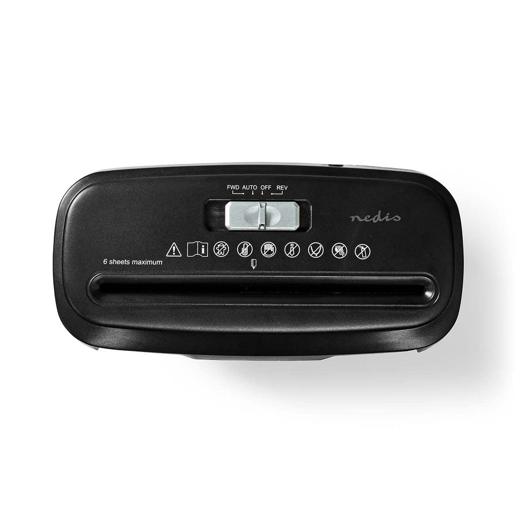 Aktenvernichter - 6x A4-Seiten - 10 l - Sicherheitsnorm: DIN 2-190 W - Schwarz