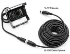 4Pin 17,8cm (7 Zoll) TFT LCD HD Farbmonitor mit Sonnenschutz-Halterung, wasserdicht 18LED Nachtsicht Rückfahrkamera mit 10m Kabel für Wohnmobil/Bus/Anhänger/LKW
