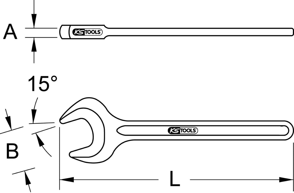 KS Tools 517.0542 Einmaul-Kraftschlüssel, 42mm