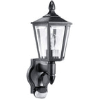 Steinel Außenleuchte L 15 S schwarz, Wandleuchte mit 180° Bewegungsmelder, max. 10 m Reichweite, klassisches Design