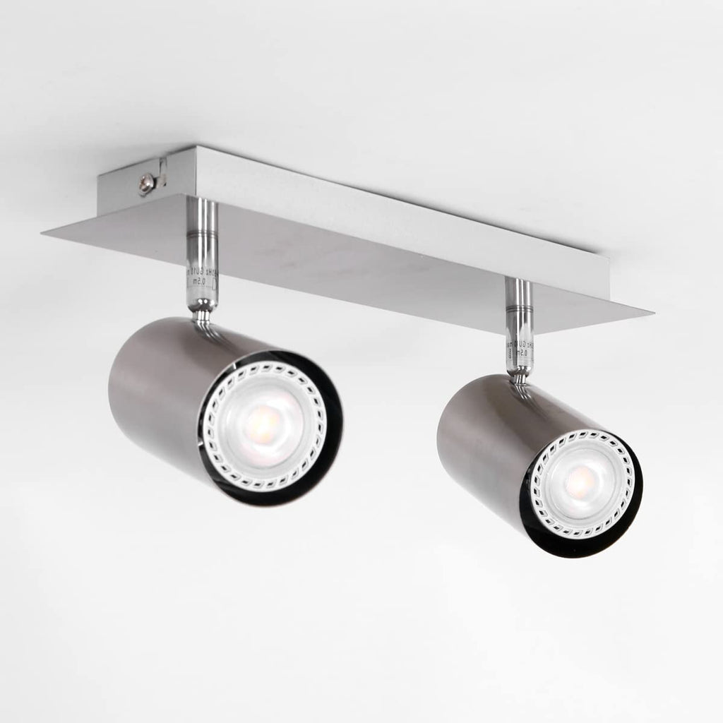 Trio Leuchten Balken in Nickel matt, Spotbalken 2-flammig, exklusiv 2xGU10, Länge: 30 cm 802400207