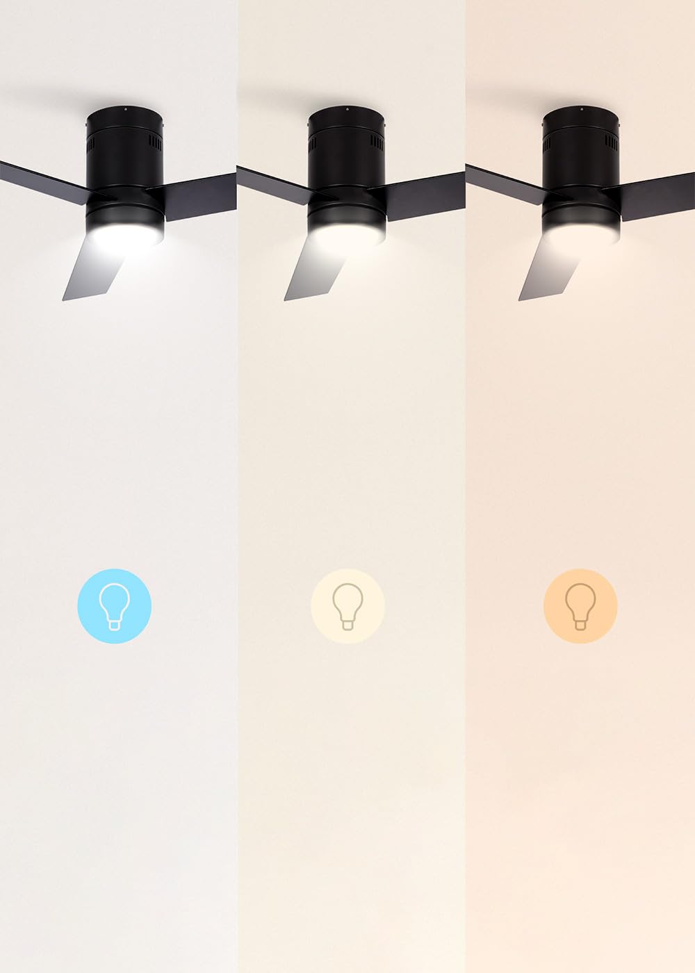 CREATE / WINDMINIMAL/Deckenventilator Schwarz mit Beleuchtung und Fernbedienung/Leise, Timer, DC-Motor, 40W, Ø132 cm, 6 Geschwindigkeiten, Sommer-Winterbetrieb