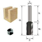 ENT 10968 Nutfräser HW, Schaft (S) 8 mm, Durchmesser (D) 12 mm, NL 30 mm, SL 58 mm, GL 90 mm, mit HW Grundschneide