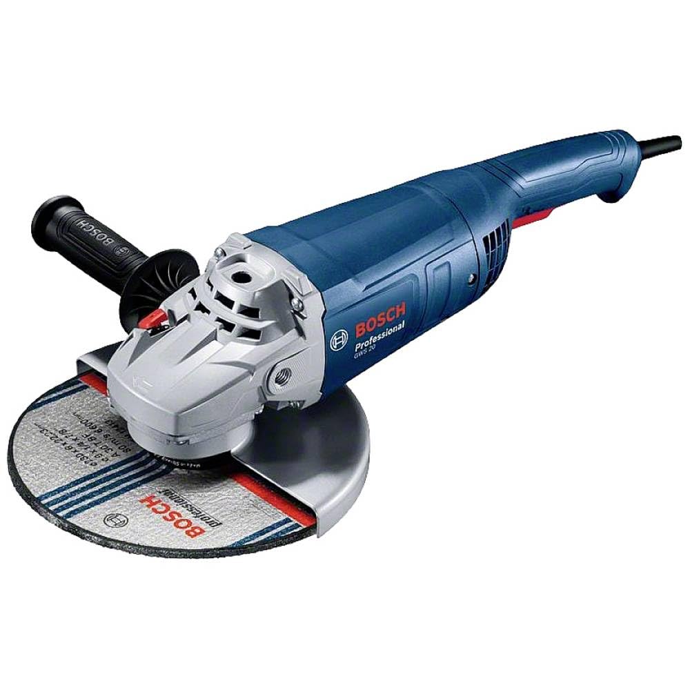 Bosch Professional Winkelschleifer GWS 20-230 P (inkl. Zweilochschlüssel, Aufnahmeflansch, Spannmutter, Abdeckschutz, Zusatzhandgriff)