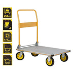 STANLEY klappbarer Plattformwagen, Tragkraft 200Kg, SXWTI-PC511, Transportwagen, Lagerwagen, Paketwagen, Plattformabmessungen 90x61cm, Schiebebügelwagen, Anti-Rutsch Plattform, platzsparend verstaubar