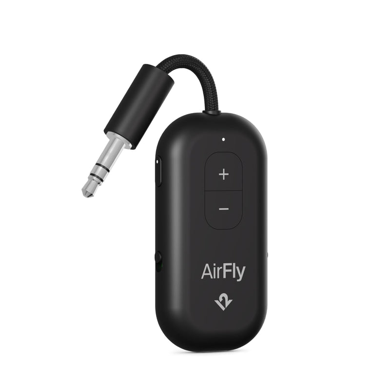 AirFly Pro 2 Schließen Sie Ihre Bluetooth-Kopfhörer an eine beliebige Kopfhörerbuchse an, z. B. an Flugzeugen, Laufbändern oder Spielkonsolen, um überall kabellos zu hören.