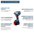 Bosch Professional 18V System Akku Drehschlagschrauber GDS 18V-780 (inkl. XL-BOXX)