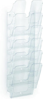 Durable Prospekthalter Wand (Flexiplus 6 Zeitschriftenhalter A4 Hochformat, Ablagefächer Wand) 1 Set, transparent, 1700008401