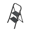 Hailo K44 StandardLine Klapptritt - 2-stufige Trittleiter aus Stahl mit großen Stufen und Anti-Rutsch-Matten - Arbeitshöhe bis 2,46 m - Gewicht: 4,8 kg - Schwarz