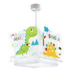 Dalber Lampe kinderzimmer, kinderlampe Pendelleuchte Hängelampe, Deckenleuchte Kinder, Deckenlampe kinderzimmer, Dinosaurier Dinos, 73452, E27, Mehrfarbig