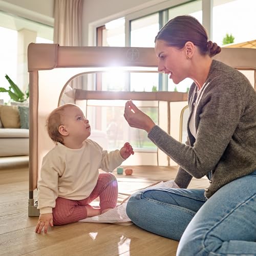 Lionelo Kinderlaufgitter 150 x 180 x 75 cm Florence Easy Fold, atmungsaktives Netz, sicher, tragbar, einfach zusammenklappbar, 2 Eingänge mit Reißverschluss, Reisetasche