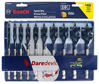 BOSCH Daredevil DSB5010 Standard Spaten-Bit-Set mit Vollkegelgewinde und Spurritze, Blau, 10-teilig