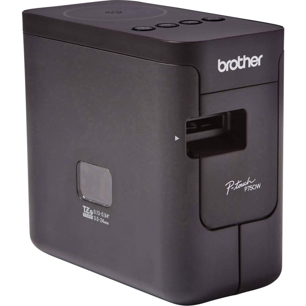 Brother PT-P750W Beschriftungsgerät für den PC inklusive WLAN und NFC (für 3,5 bis 24 mm breite TZe-Schriftbänder, bis zu 30 mm/Sek. Druckgeschwindigkeit), Schwarz
