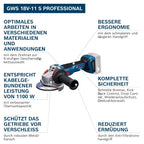 Bosch Professional 18V System Akku-Winkelschleifer GWS 18V-11 (Scheibendurchmesser 125 mm) ohne Drehzahlauswahl