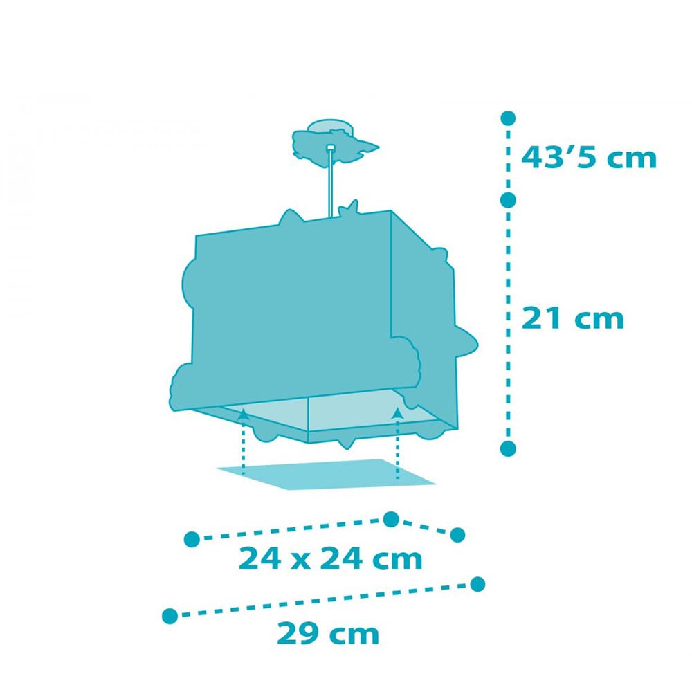Dalber Lampe kinderzimmer, kinderlampe Pendelleuchte Hängelampe, Deckenleuchte Kinder, Deckenlampe kinderzimmer Rocket Raum Rakete Sonnensystem, 63352, E27, Blau