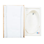 roba Bade Wickel Kombi Baby Pool - Wickeltisch ausziehbar mit integrierter Badewanne - Mobile Kombination aus Holz natur - Inkl. Wickelauflage weiß, 1 Stück (1er Pack)