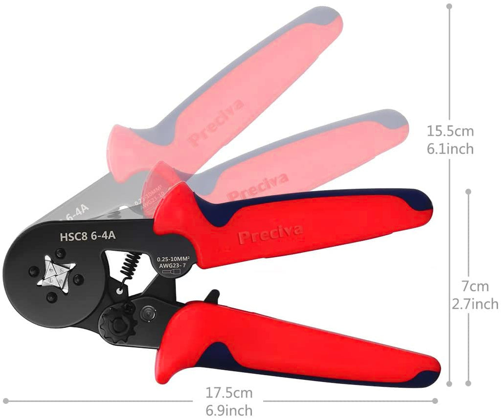 Crimpzange Set, Preciva Aderendhülsenzange mit 1200 Aderendhülsen Set I Aderendhülsenzange selbsteinstellend [Für 0,25-10mm²] I Krimpzange, Crimpzangen, Crimp Zange, Presszange
